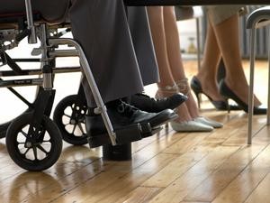 Santa Monica insurance disability lawyer - feet of man in wheelchair